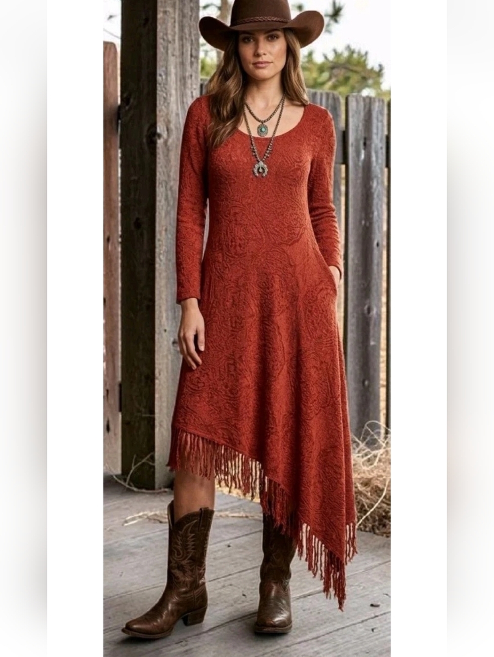 Free People Wool Blend Knit Asymmetrical Fringe Trim Sweater Dress Size S